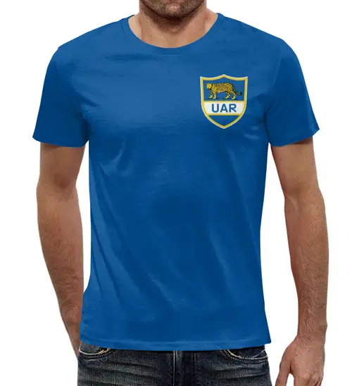 Заказать мужскую футболку в Москве. Футболка с полной запечаткой (мужская) Argentina Rugby от rugby - готовые дизайны и нанесение принтов.