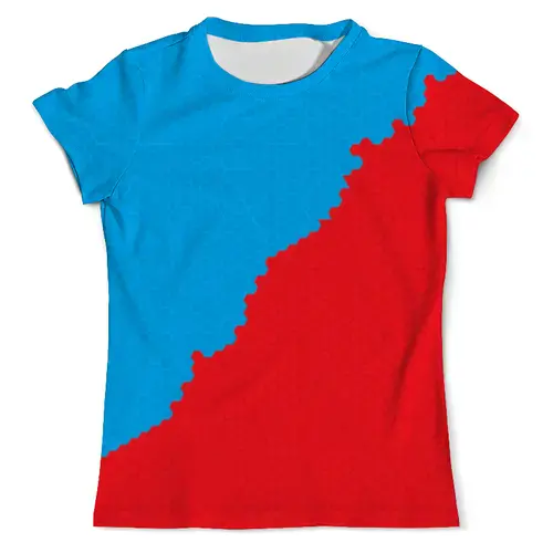 Заказать мужскую футболку в Москве. Футболка с полной запечаткой (мужская) Красное и Синее от Виктор Гришин - готовые дизайны и нанесение принтов.