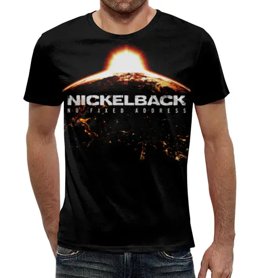 Заказать мужскую футболку в Москве. Футболка с полной запечаткой (мужская) Nickelback от geekbox - готовые дизайны и нанесение принтов.
