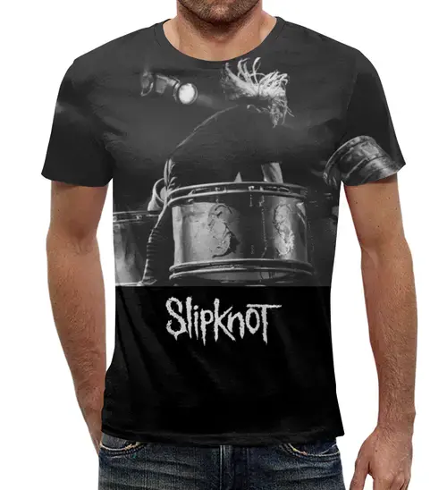 Заказать мужскую футболку в Москве. Футболка с полной запечаткой (мужская) Slipknot от Vladec11 - готовые дизайны и нанесение принтов.