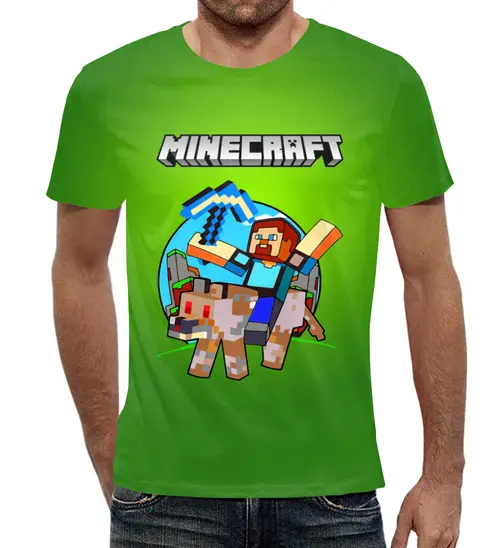 Заказать мужскую футболку в Москве. Футболка с полной запечаткой (мужская) Minecraft       от T-shirt print  - готовые дизайны и нанесение принтов.