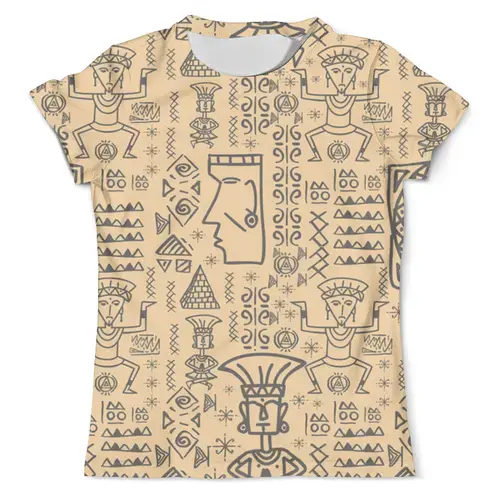 Заказать мужскую футболку в Москве. Футболка с полной запечаткой (мужская) Ацтеки  от T-shirt print  - готовые дизайны и нанесение принтов.