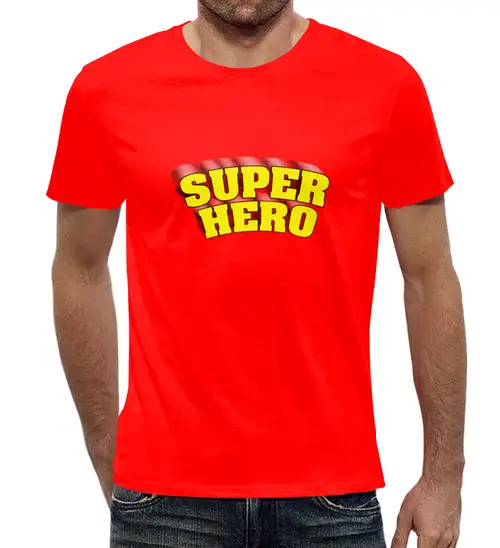Заказать мужскую футболку в Москве. Футболка с полной запечаткой (мужская) Super hero от THE_NISE  - готовые дизайны и нанесение принтов.