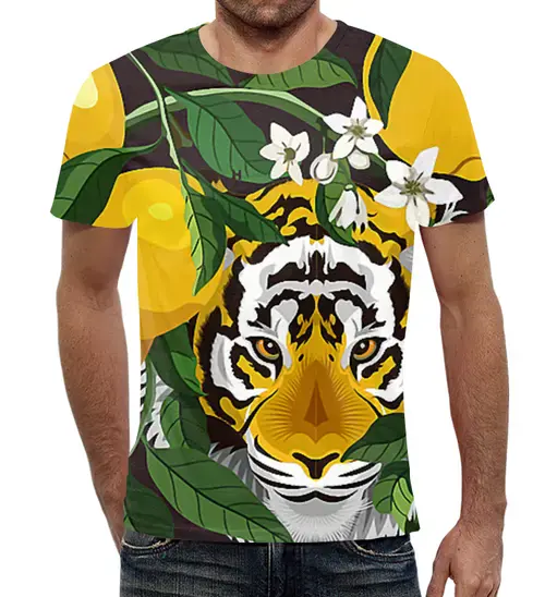 Заказать мужскую футболку в Москве. Футболка с полной запечаткой (мужская) Год тигра  от Print design  - готовые дизайны и нанесение принтов.