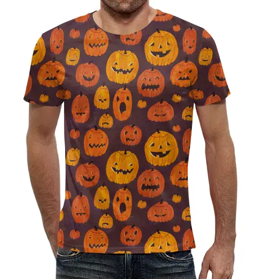 Заказать мужскую футболку в Москве. Футболка с полной запечаткой (мужская) Halloween  от solntse - готовые дизайны и нанесение принтов.