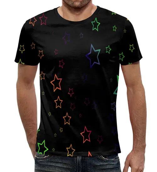 Заказать мужскую футболку в Москве. Футболка с полной запечаткой (мужская) Звезды от THE_NISE  - готовые дизайны и нанесение принтов.