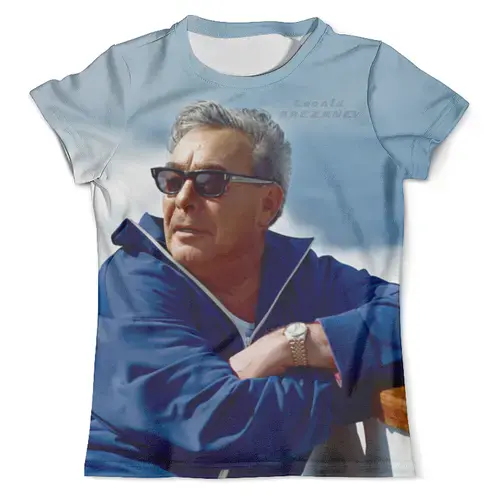 Заказать мужскую футболку в Москве. Футболка с полной запечаткой (мужская) Leonid Brezhnev Design от balden - готовые дизайны и нанесение принтов.