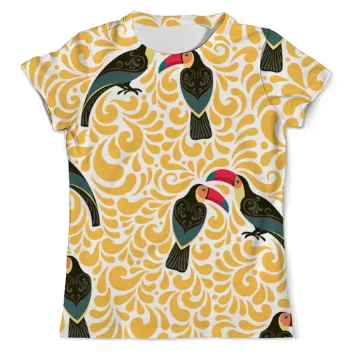 Заказать мужскую футболку в Москве. Футболка с полной запечаткой (мужская) Птички от THE_NISE  - готовые дизайны и нанесение принтов.