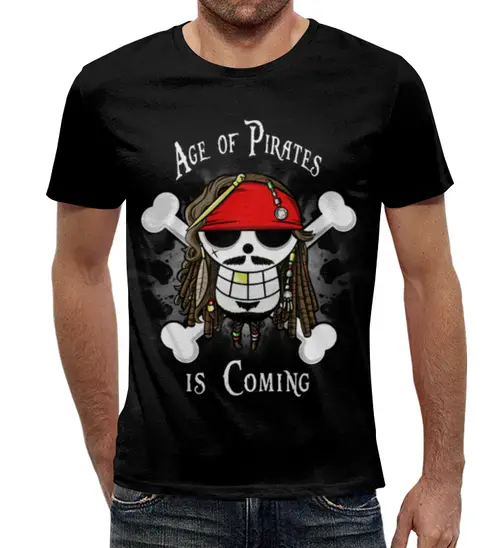 Заказать мужскую футболку в Москве. Футболка с полной запечаткой (мужская) The Pirates от T-shirt print  - готовые дизайны и нанесение принтов.
