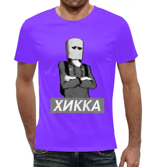Заказать мужскую футболку в Москве. Футболка с полной запечаткой (мужская) Хикка от Saisei  - готовые дизайны и нанесение принтов.
