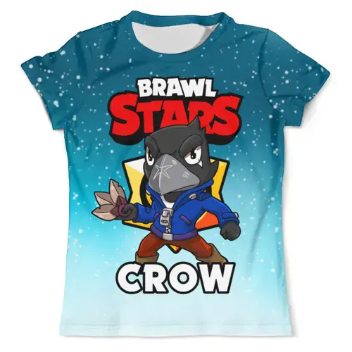 Заказать мужскую футболку в Москве. Футболка с полной запечаткой (мужская) BRAWL STARS CROW от geekbox - готовые дизайны и нанесение принтов.