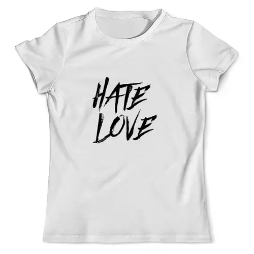 Заказать мужскую футболку в Москве. Футболка с полной запечаткой (мужская) Рэпер FACE Hate Love от philipp53@yandex.ru - готовые дизайны и нанесение принтов.