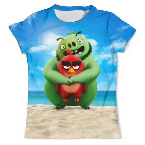 Заказать мужскую футболку в Москве. Футболка с полной запечаткой (мужская) Angry Birds от skynatural - готовые дизайны и нанесение принтов.