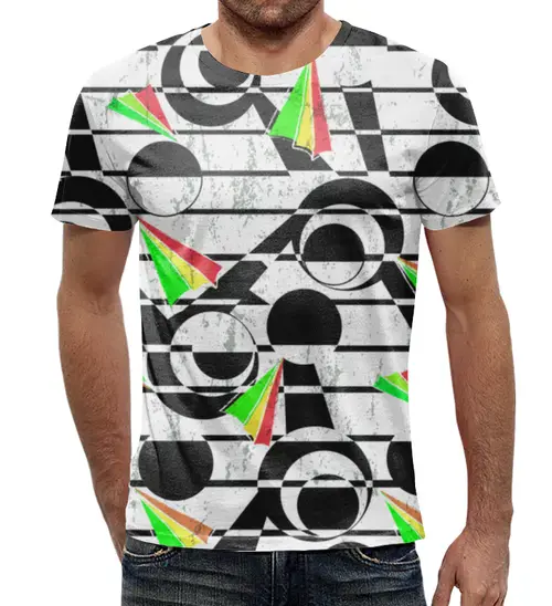 Заказать мужскую футболку в Москве. Футболка с полной запечаткой (мужская) Abstract Geometric Design от balden - готовые дизайны и нанесение принтов.