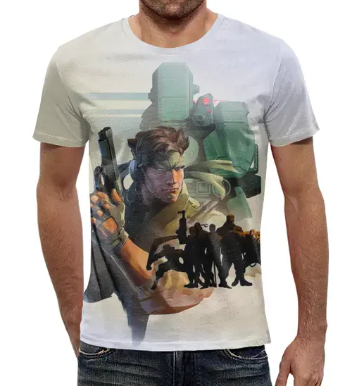 Заказать мужскую футболку в Москве. Футболка с полной запечаткой (мужская) Metal Gear Solid от T-shirt print  - готовые дизайны и нанесение принтов.