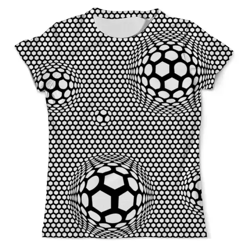 Заказать мужскую футболку в Москве. Футболка с полной запечаткой (мужская) Футбольные мячи от ПРИНТЫ ПЕЧАТЬ  - готовые дизайны и нанесение принтов.