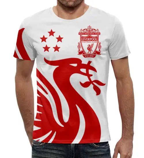 Заказать мужскую футболку в Москве. Футболка с полной запечаткой (мужская) Ливерпуль от geekbox - готовые дизайны и нанесение принтов.