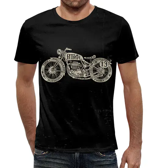 Заказать мужскую футболку в Москве. Футболка с полной запечаткой (мужская) MOTORCYCLE от CoolDesign - готовые дизайны и нанесение принтов.
