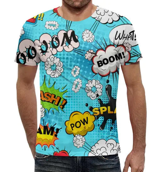 Заказать мужскую футболку в Москве. Футболка с полной запечаткой (мужская) Boom Bang от THE_NISE  - готовые дизайны и нанесение принтов.