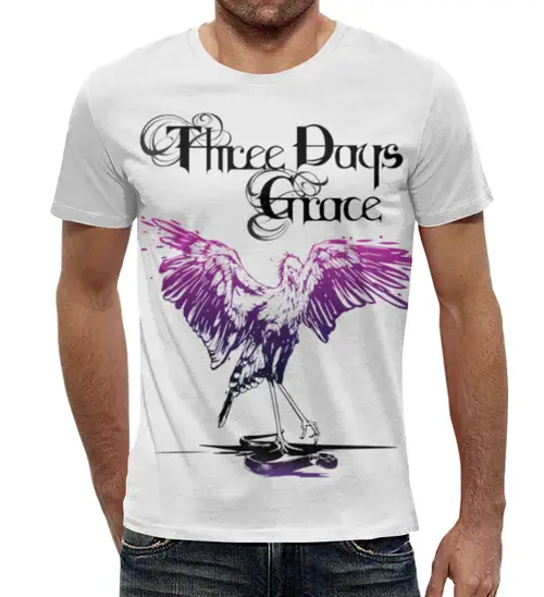 Заказать мужскую футболку в Москве. Футболка с полной запечаткой (мужская) Three Days Grace от geekbox - готовые дизайны и нанесение принтов.