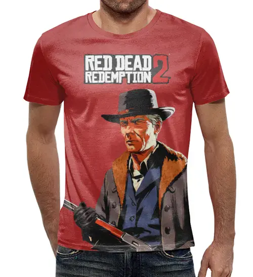 Заказать мужскую футболку в Москве. Футболка с полной запечаткой (мужская)  Red Dead Redemption 2   от ПРИНТЫ ПЕЧАТЬ  - готовые дизайны и нанесение принтов.