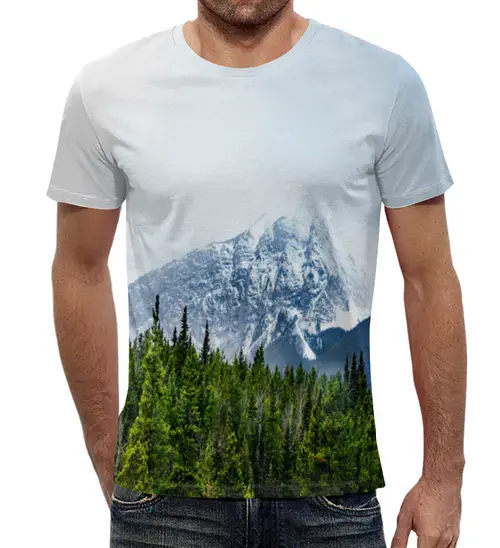 Заказать мужскую футболку в Москве. Футболка с полной запечаткой (мужская) Ледяная гора от THE_NISE  - готовые дизайны и нанесение принтов.