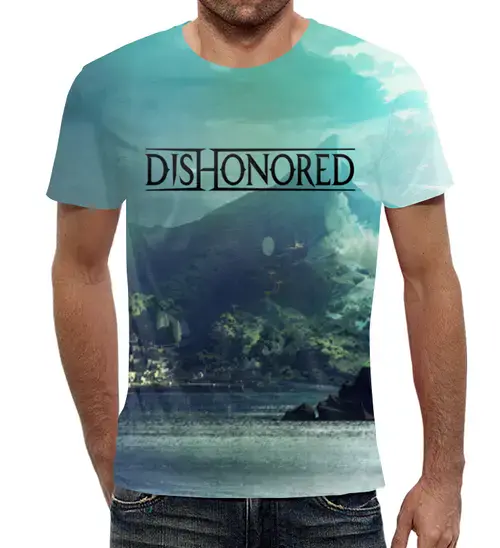 Заказать мужскую футболку в Москве. Футболка с полной запечаткой (мужская) Dishonored от THE_NISE  - готовые дизайны и нанесение принтов.