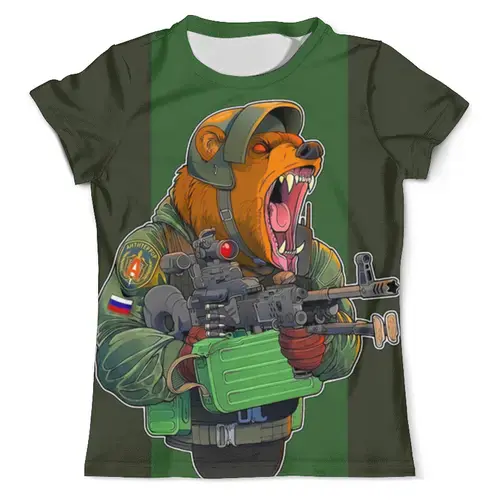 Заказать мужскую футболку в Москве. Футболка с полной запечаткой (мужская) Медведь в образе   от T-shirt print  - готовые дизайны и нанесение принтов.