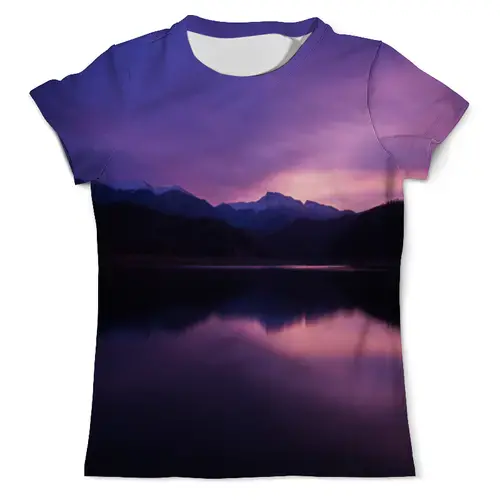 Заказать мужскую футболку в Москве. Футболка с полной запечаткой (мужская) Фиолетовый пейзаж от THE_NISE  - готовые дизайны и нанесение принтов.
