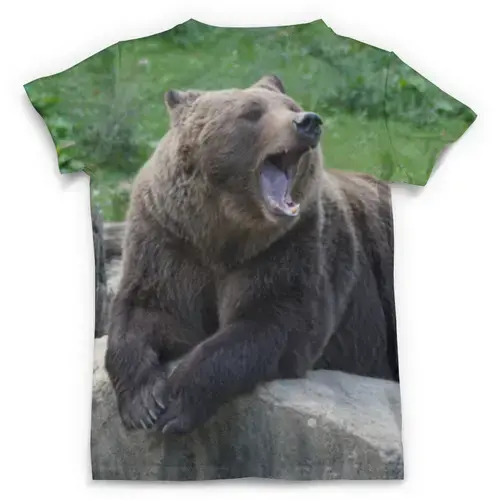 Заказать мужскую футболку в Москве. Футболка с полной запечаткой (мужская) Медведь от reut.94@mail.ru - готовые дизайны и нанесение принтов.