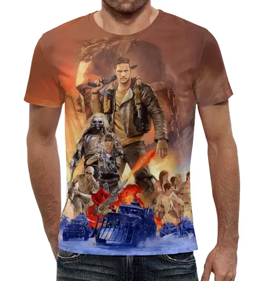Заказать мужскую футболку в Москве. Футболка с полной запечаткой (мужская) Безумный Макс от T-shirt print  - готовые дизайны и нанесение принтов.