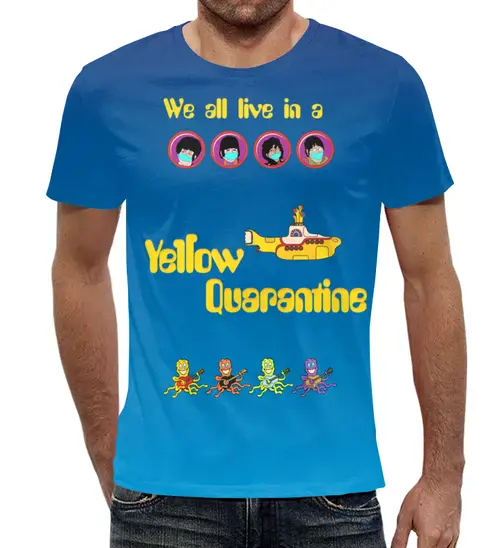 Заказать мужскую футболку в Москве. Футболка с полной запечаткой (мужская) «Жёлтый карантин» от Andy Quarry - готовые дизайны и нанесение принтов.