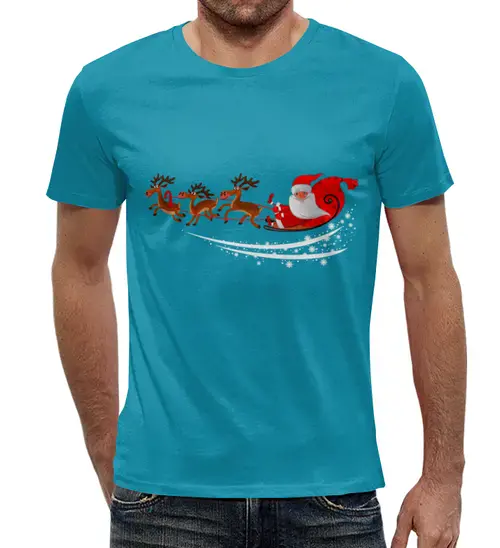 Заказать мужскую футболку в Москве. Футболка с полной запечаткой (мужская) Дед мороз от THE_NISE  - готовые дизайны и нанесение принтов.