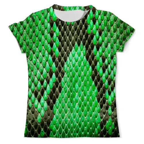Заказать мужскую футболку в Москве. Футболка с полной запечаткой (мужская) кожа змеи от THE_NISE  - готовые дизайны и нанесение принтов.