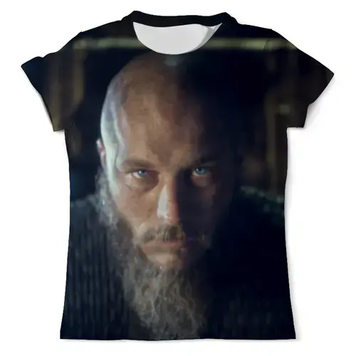 Заказать мужскую футболку в Москве. Футболка с полной запечаткой (мужская) Рагнар от shop-viking - готовые дизайны и нанесение принтов.