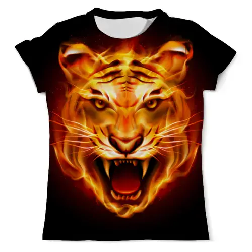 Заказать мужскую футболку в Москве. Футболка с полной запечаткой (мужская) Тигр  от Niq=D - готовые дизайны и нанесение принтов.