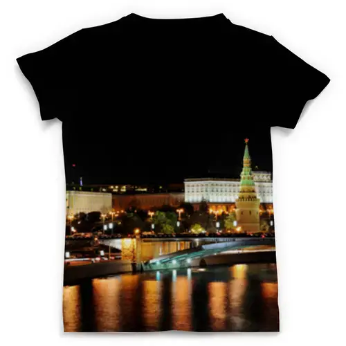 Заказать мужскую футболку в Москве. Футболка с полной запечаткой (мужская) Ночная Москва от Nalivaev - готовые дизайны и нанесение принтов.