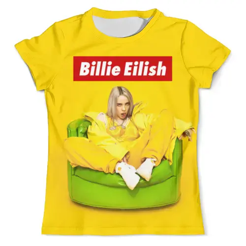 Заказать мужскую футболку в Москве. Футболка с полной запечаткой (мужская) Billie Eilish от geekbox - готовые дизайны и нанесение принтов.
