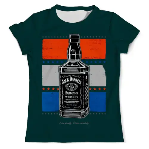 Заказать мужскую футболку в Москве. Футболка с полной запечаткой (мужская) Jack Daniels от Leichenwagen - готовые дизайны и нанесение принтов.