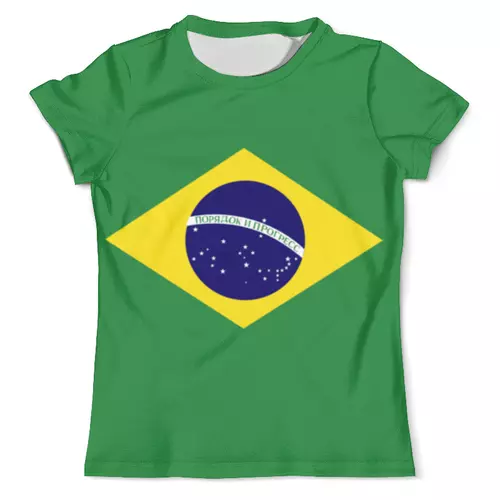 Заказать мужскую футболку в Москве. Футболка с полной запечаткой (мужская) Бразильский флаг от timurcarlov@yandex.ru - готовые дизайны и нанесение принтов.