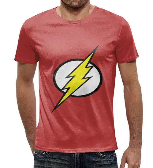 Заказать мужскую футболку в Москве. Футболка с полной запечаткой (мужская) The Flash от acidhouses - готовые дизайны и нанесение принтов.
