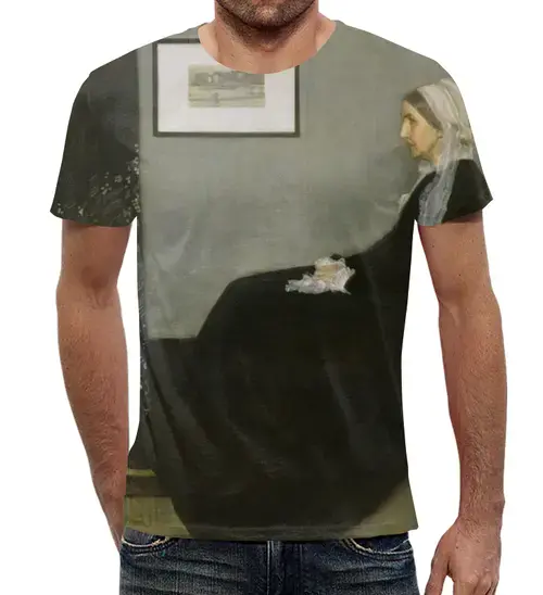 Заказать мужскую футболку в Москве. Футболка с полной запечаткой (мужская) Мать Уистлера (Джеймс Уистлер) от trend - готовые дизайны и нанесение принтов.