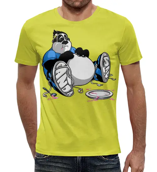 Заказать мужскую футболку в Москве. Футболка с полной запечаткой (мужская) Смешная панда от T-shirt print  - готовые дизайны и нанесение принтов.