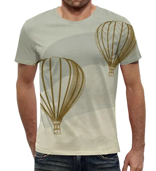 Заказать мужскую футболку в Москве. Футболка с полной запечаткой (мужская) Воздушные шары от ПРИНТЫ ПЕЧАТЬ  - готовые дизайны и нанесение принтов.