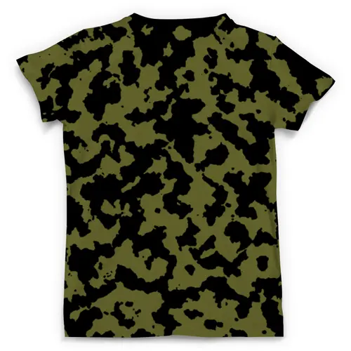 Заказать мужскую футболку в Москве. Футболка с полной запечаткой (мужская) Зелёно-Чёрный Камуфляж от armyshop - готовые дизайны и нанесение принтов.