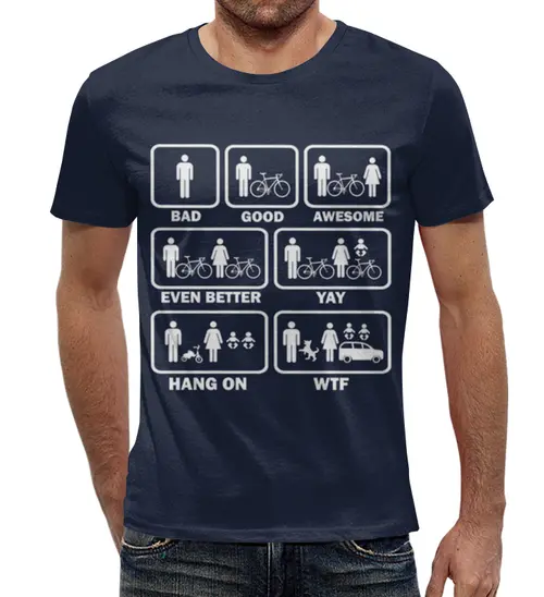 Заказать мужскую футболку в Москве. Футболка с полной запечаткой (мужская) Эволюция от ПРИНТЫ ПЕЧАТЬ  - готовые дизайны и нанесение принтов.