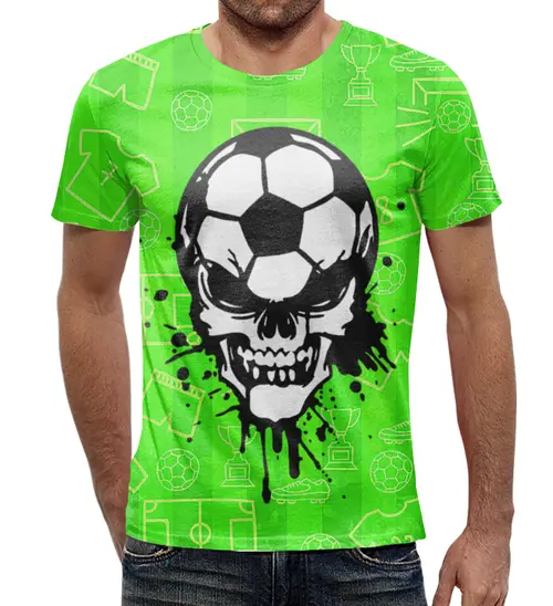 Заказать мужскую футболку в Москве. Футболка с полной запечаткой (мужская) Skull Ball от balden - готовые дизайны и нанесение принтов.