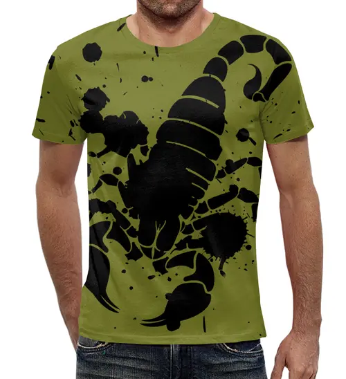Заказать мужскую футболку в Москве. Футболка с полной запечаткой (мужская) Скорпион (24.10-21.11) от Apfelbaum - готовые дизайны и нанесение принтов.