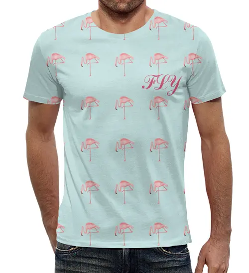 Заказать мужскую футболку в Москве. Футболка с полной запечаткой (мужская) Розовый полет от anomalica - готовые дизайны и нанесение принтов.