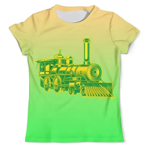 Заказать мужскую футболку в Москве. Футболка с полной запечаткой (мужская) Поезд  от T-shirt print  - готовые дизайны и нанесение принтов.